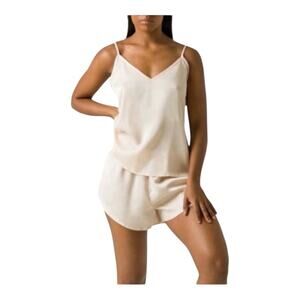 Ettitude NIB Silky Soft CleanBamboo™ Sateen Cami Oat Peachy Cream Large
